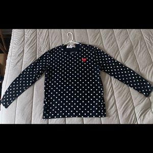 CDG play black polka dot men’s longsleeve shirt